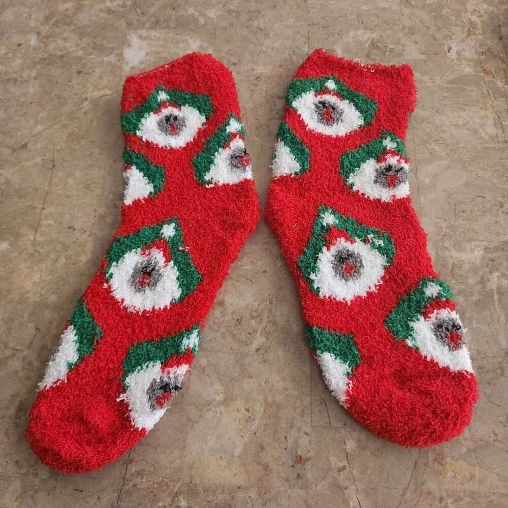 Women's Colorful Christmas Fluffy Socks (2pk) (NWOT)